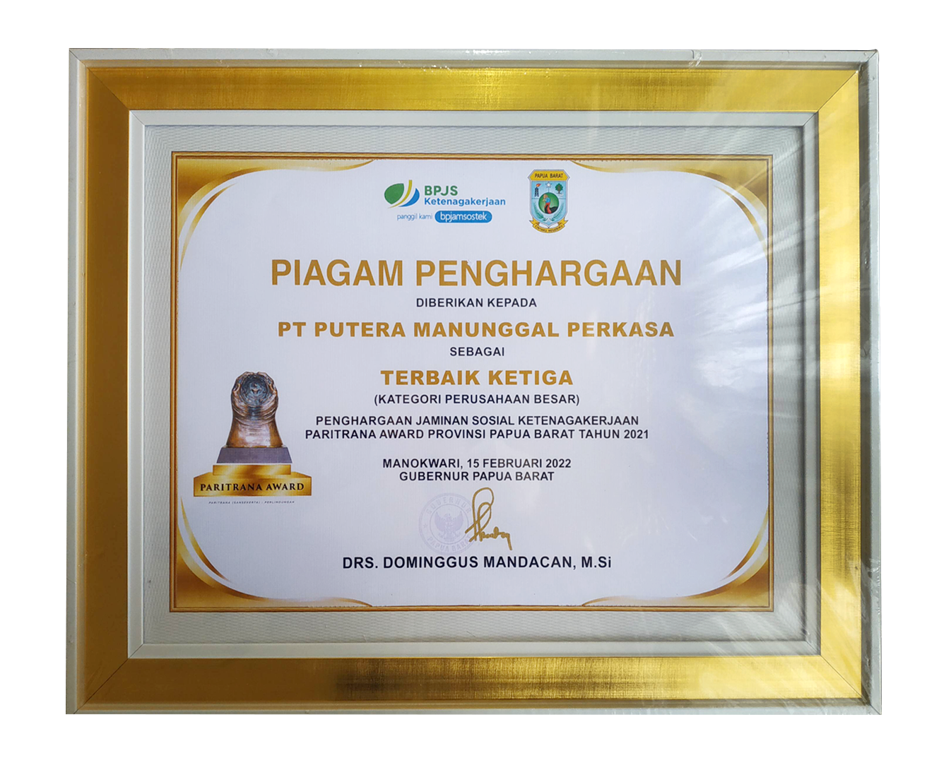 Anj Group Pmp Raih Paritrana Award Dari Bpjs Ketenagakerjaan Papua Barat